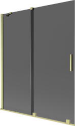 Mexen Velar, 2 szárnyas eltolható kádparaván 140 x 150 cm, 8mm szürke üveg, arany matt, 896-140-000-41-55 (896-140-000-41-55)