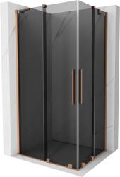 Mexen Velar Duo, zuhanykabin tolóajtóval 90 x 80 cm, 8mm szürke üveg, rézmatt, 871-090-080-42-65 (871-090-080-42-65)