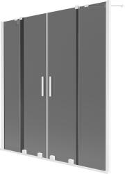 Mexen Velar Duo, 2 szárnyas eltolható kádparaván 150 x 150 cm, 8mm szürke üveg, fehér matt, 896-150-000-42-20 (896-150-000-42-20)