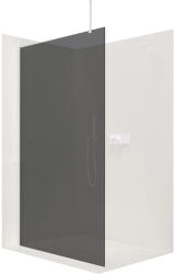 Cerano - Zuhanyzós paraván Walk-in Onyx Top L/P - kerek támasz - fehér matt, grafitüveg - 90x200 cm, CER-CER-8050BD1440 (CER-CER-8050BD1440)