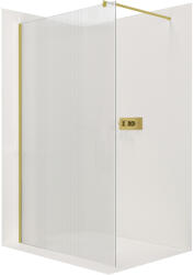 Cerano - Walk-in Onyx L/R zuhanyparaván - kerek tartó - aranycsiszolt, barázdált üveg - 50x200 cm, CER-CER-8050BD335 (CER-CER-8050BD335)