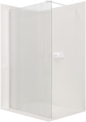 Cerano - Walk-in Onyx L/R zuhanyparaván - kerek támasz - fehér matt, hornyolt üveg - 150x200 cm, CER-CER-8050BD297 (CER-CER-8050BD297)
