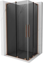 Mexen Velar L Duo, zuhanykabin tolóajtóval 100 x 90 cm, 8mm szürke üveg, rézmatt, 871-100-090-02-43-65 (871-100-090-02-43-65)
