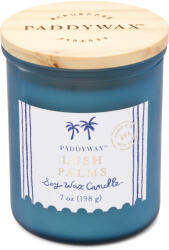 Paddywax Lumânare parfumată Paddywax COASTAL Lush Palms în borcan de sticlă cu capac din lemn 226g/8oz,