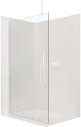 Cerano - Zuhanyfal Walk-in Onyx Top L/P - kerek támasz - fehér matt, átlátszó üveg - 50x200 cm, CER-CER-8050BD1475 (CER-CER-8050BD1475)