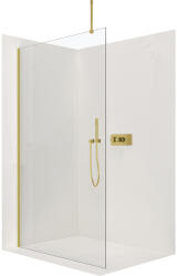 Cerano - Zuhanyzós paraván Walk-in Onyx Top L/P - kerek támasz - aranycsiszolt, átlátszó üveg - 70x200 cm, CER-CER-8050BD1454 (CER-CER-8050BD1454)