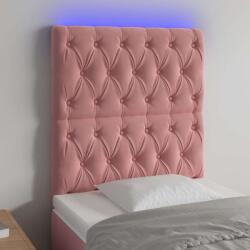 vidaXL rózsaszín bársony LED-es fejtámla 80x7x118/128 cm (3122795)