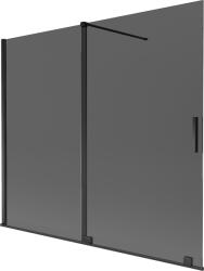 Mexen Velar, 2 szárnyas eltolható kádparaván 180 x 150 cm, 8mm szürke üveg, fekete matt, 896-180-000-41-70 (896-180-000-41-70)