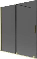 Mexen Velar, 2 szárnyas eltolható kádparaván 150 x 150 cm, 8mm szürke üveg, arany matt, 896-150-000-41-55 (896-150-000-41-55)