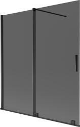 Mexen Velar, 2 szárnyas eltolható kádparaván 150 x 150 cm, 8mm szürke üveg, fekete matt, 896-150-000-41-70 (896-150-000-41-70)