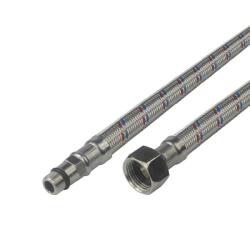 Klum Mereo, Csatlakozó tömlő rozsdamentes acél 8x12, FxM10, 3/8"xM10 kr. , 150 cm, MER-CR358C (MER-CR358C)