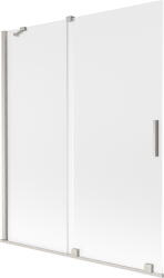 Mexen Velar, 2 szárnyas eltolható kádparaván 140 x 150 cm, 8 mm-es mattüveg, csiszolt acél, 896-140-000-31-97 (896-140-000-31-97)