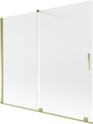 Mexen Velar, 2 szárnyas eltolható kádparaván 180 x 150 cm, 8 mm-es mattüveg, arany fényes, 896-180-000-31-50 (896-180-000-31-50)