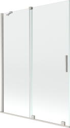 Mexen Velar, 2 szárnyas eltolható kádparaván 130 x 150 cm, 8mm átlátszó üveg, csiszolt acél, 896-130-000-01-97 (896-130-000-01-97)
