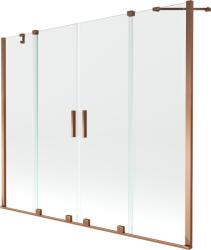 Mexen Velar Duo, 2 szárnyas eltolható kádparaván 180 x 150 cm, 8mm átlátszó üveg, rózsa arany profil, 896-180-000-02-60 (896-180-000-02-60)