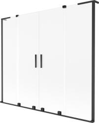 Mexen Velar L Duo, 2 szárnyas eltolható kádparaván 200 x 150 cm, 8 mm-es mattüveg, fekete matt, 896-200-003-32-70 (896-200-003-32-70)