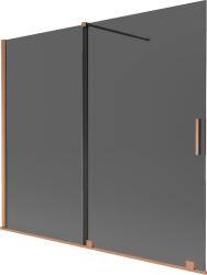 Mexen Velar, 2 szárnyas eltolható kádparaván 180 x 150 cm, 8mm szürke üveg, rézmatt, 896-180-000-41-65 (896-180-000-41-65)