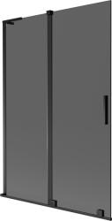Mexen Velar L, 2 szárnyas eltolható kádparaván 120 x 150 cm, 8mm szürke üveg, fekete matt, 896-120-003-41-70 (896-120-003-41-70)