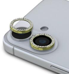 GUESS Fixed Glliter Ochrana Čoček pro iPhone 16/16 Plus Gold