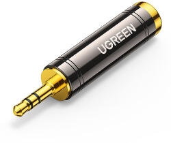 UGREEN adapter 3, 5 mm-es audioadapter (dugasz) 6, 35 mm-es mini jack csatlakozóhoz (aljzat) szürke (AV168)