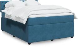 vidaXL kék bársony rugós ágy matraccal 160 x 200 cm (3287792)