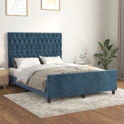 vidaXL sötétkék bársony ágykeret matrac nélkül 140 x 190 cm (3125938)