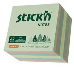 STICK N Öntapadó kockatömb, 76x76mm, 400 lap, STICK N, erdő színei pasztell mix (SN21891) - jatekotthon