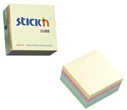 STICK N Öntapadó kockatömb, 76x76mm, 400 lap, STICK N, pasztell szivárvány (SN21013) - jatekotthon