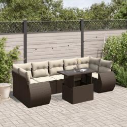 vidaXL 8 részes barna polyrattan kerti ülőgarnitúra párnákkal (3268413)