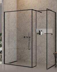 NEW TRENDY New Modus Black zuhanykabin fal walk-in 100 cm fekete matt/átlátszó üveg EXK-5625 (EXK5625)