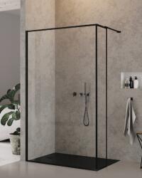 NEW TRENDY New Modus Black zuhanykabin fal walk-in 100 cm fekete matt/átlátszó üveg EXK-5583 (EXK5583)