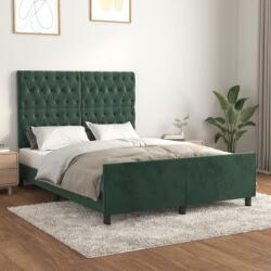 vidaXL sötétzöld bársony ágykeret matrac nélkül 140 x 190 cm (3125937)