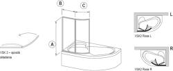 RAVAK Rosa zuhanyparaván 90 cm kétrészes fehér fényes/átlátszó üveg 76P70100Z1 (76P70100Z1)