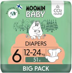 Moomin Baby 6 Maxi 12-24 kg (51 buc), scutece eco (MG58995)