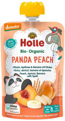 Holle BIO Panda Peach őszibarack, sárgabarack, banán, tönkölybúza tasak 8 hónapos kortól, 100 g