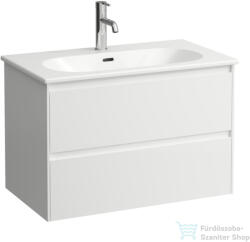 Laufen Lua 80 cm-es mosdó és alsószekrény kombináció 2 fiókkal, matt fehér H8600872601041 (H8600872601041)