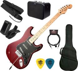 Flight Red Stratocaster + Joyo hordozható erősítő kezdőszett