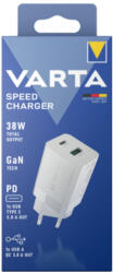 VARTA Speed hálózat töltő (1xUSB, 1x USB-C kimenet) - 57955 (Varta-57955)