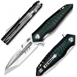 HARAHU MASTERPIECE HA-34137 összecsukható vadászkés - Fekete/Zöld/Tip2 KP34137