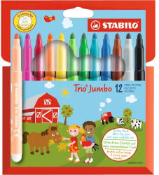 STABILO Trio Jumbo 12db-os vegyes színű filctoll készlet (380/12)