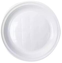  Műanyag tányér 22 cm kör lapos fehér PP többször használható (11100182)