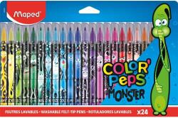 Maped Filctoll készlet, 2, 8 mm, kimosható, MAPED "Color`Peps Monster" 24 különböző szín (845401) - mystock