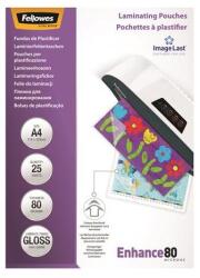 Fellowes Meleglamináló fólia, 80 mikron, A4, fényes, 25 db, FELLOWES (5396205) - mystock