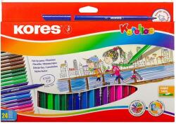 Kores Filctoll készlet, kimosható, KORES "Korellos", 24 különböző szín (29014) - mystock