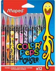Maped Filctoll készlet, 2, 8 mm, kimosható, MAPED "Color`Peps Monster" 12 különböző szín (845400)