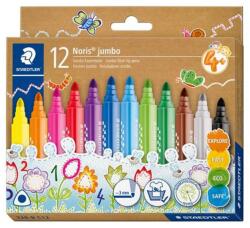 STAEDTLER Filctoll készlet, 3 mm, háromszögletű, kimosható, STAEDTLER "Noris® jumbo 328-B", 12 különböző szín (328-B C12)