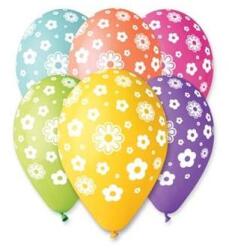 Léggömb, 30cm, virágos, 10db/cs (11-PRINTVIRAG) - mystock