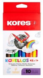 Kores Filctoll készlet, 1-3 mm, kimosható, KORES "Korellos 2in1", 10 különböző szín (29021)