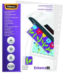 Fellowes Meleglamináló fólia, lefűzhető, 80 mikron, A4, fényes, 100 db, FELLOWES (5452502) - mystock