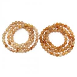  Bratara 3 Wrap Tip Mala Jad Orange Rotund - 8 - 9 mm